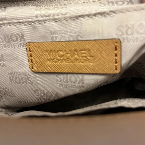 Michael Kors Dee Dee Brown And Creme Coated Canvas Leather Trim Bag - Picture 8 of 16